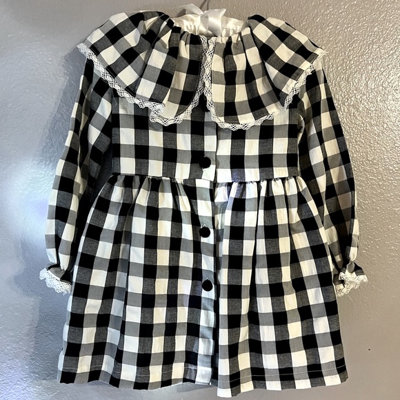 EVE Children Check Dress. SPANISH COUTURE. - Picture 1 of 6